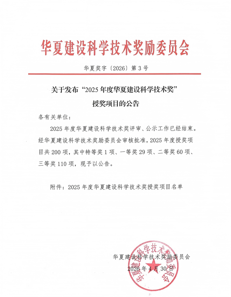 建設(shè)領(lǐng)域最高獎(jiǎng)-“華夏獎(jiǎng)”！ 海吟新環(huán)境“裝修垃圾高熱值組分處理關(guān)鍵設(shè)備研發(fā)與應(yīng)用”榮獲華夏建設(shè)科學(xué)技術(shù)三等獎(jiǎng)